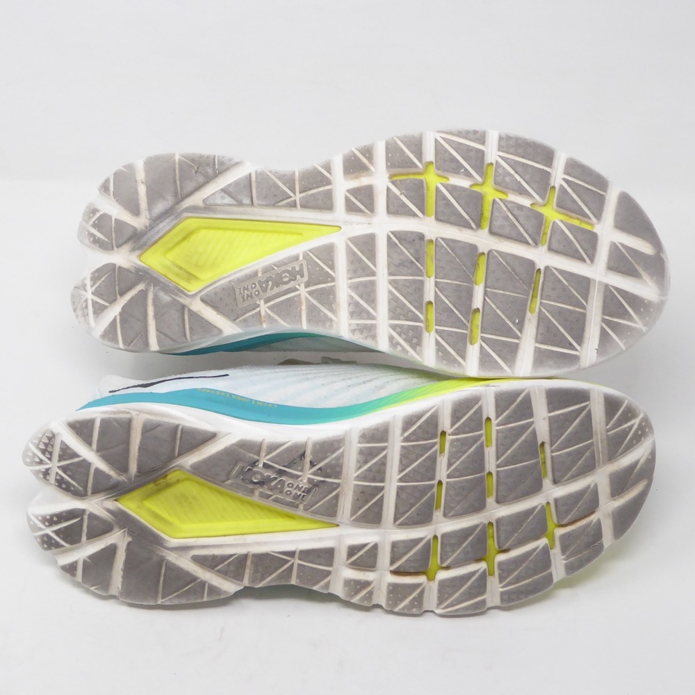 HOKA Mach 5 Women's White Running Shoe with Blue & Lime Accent - Picture 7 of 10